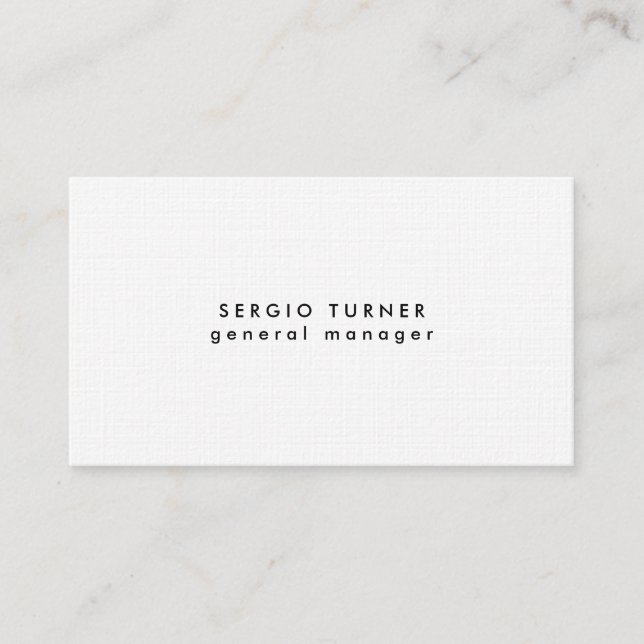 Linen Trendy Minimalist Professional Business Card (Front)