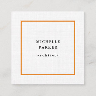 Linen Trendy Minimalist Professional Square Business Card