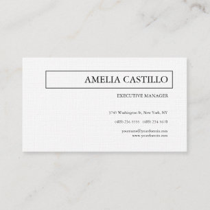 Linen Trendy Modern Elegant Contemporary Plain Business Card