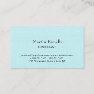 Linen Unique Classical Simple Green Blue Business Card