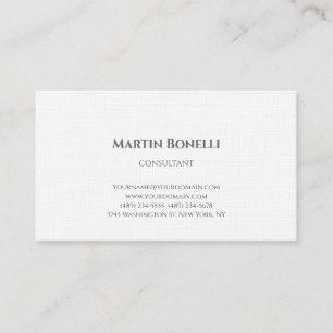 Linen Unique Classical Simple White Business Card