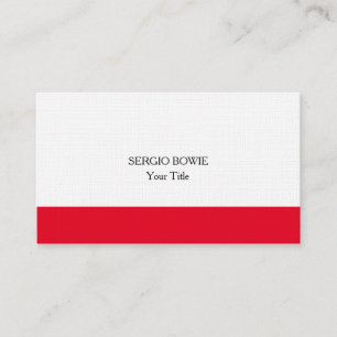 Linen Unique Original Plain Minimalist Red Stripe Business Card