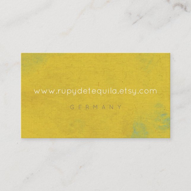 Linen Watercolour art Yellow Paint Colourful Business Card (Front)