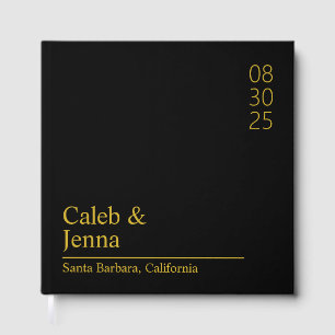 Linen Wedding Guest Book, Personalised Minimalist  Guest Book