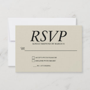 Linen Wedding RSVP Response Reply Modern