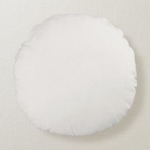 Linen White, Off-White  Round Cushion