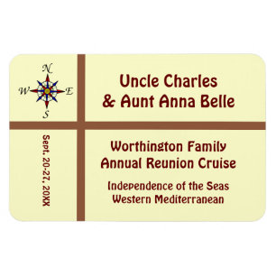 Liner Compass Yellow and Brown Door Marker Magnet