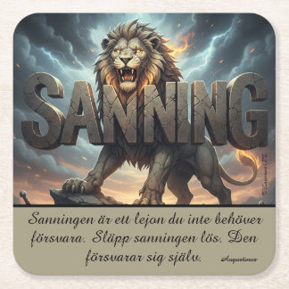 Liner - Lion, Truth Square Paper Coaster