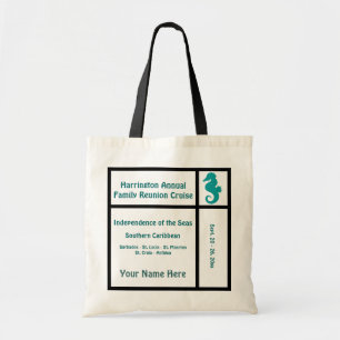 Liner Teal Seahorse Custom Cruise Tote Bag