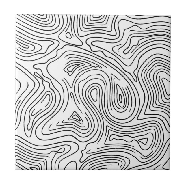 Lines Abstract Liquid Pattern  Tile (Front)
