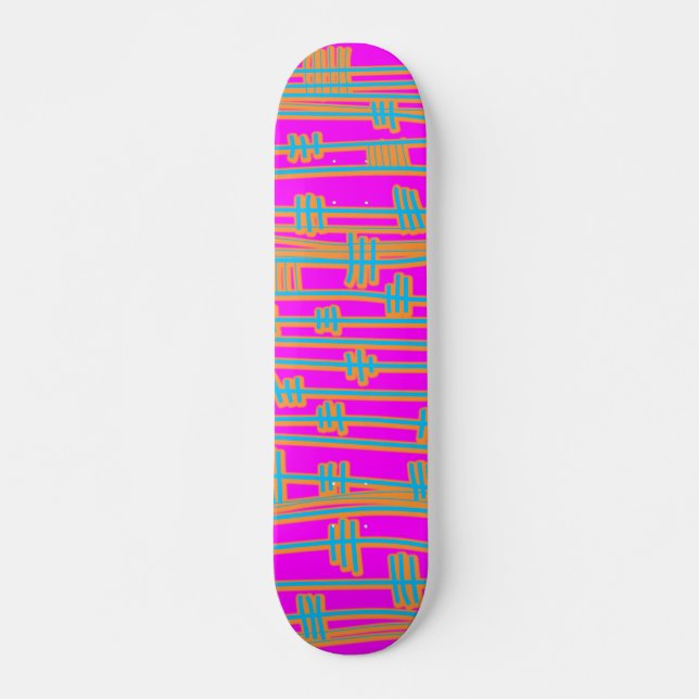 Lines Abstract - Retro Skateboard (Front)