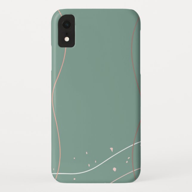 Lines Aesthetic Green Background Pastel Background Case-Mate iPhone Case (Back)