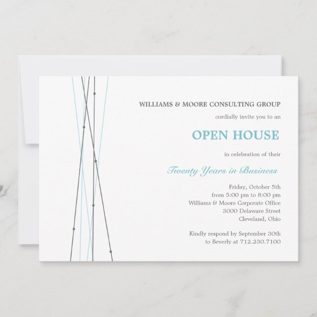 Lines and Dots Corporate Party or Event Invitation (Front)