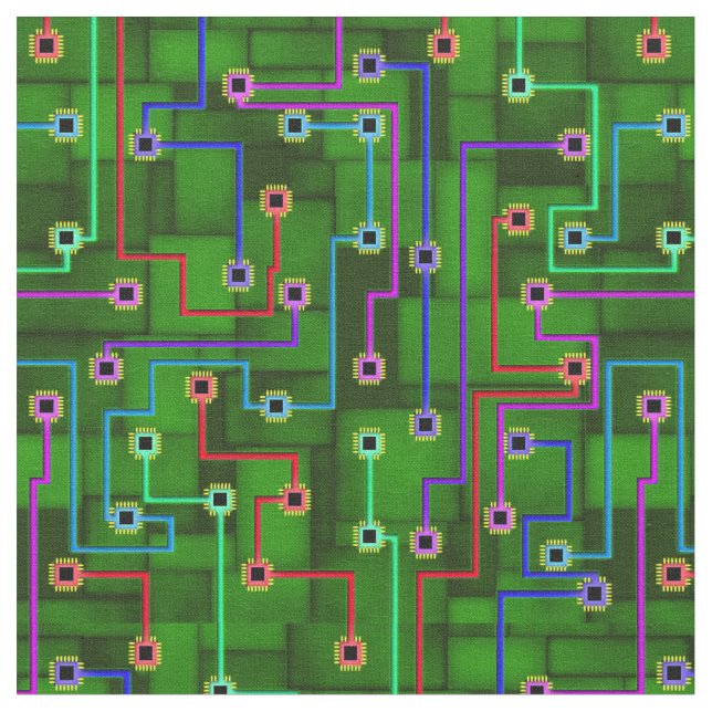 Lines and Nodes - Circuits Fabric (Close Up)