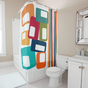 Lines and Rectangles Shower Curtain