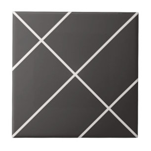 Lines Black White Decorative Tile