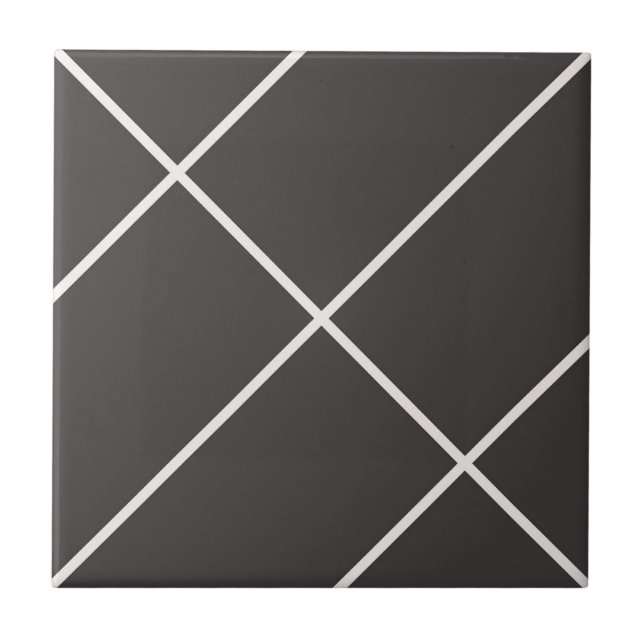 Lines Black White Decorative Tile (Front)
