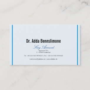 Lines, blue, white business card