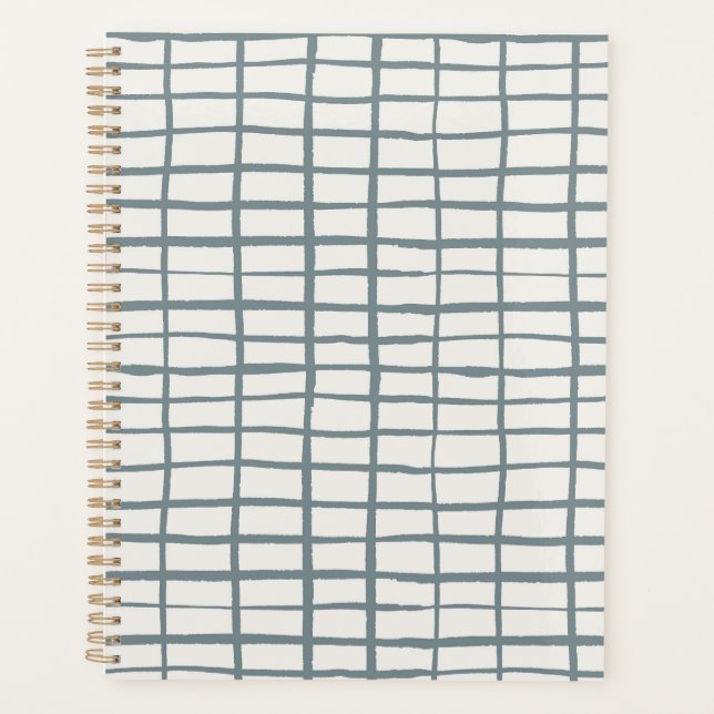 lines chequered simple geometric minimalist planner (Front)