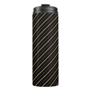 Lines & Dots Gold Thermal Tumbler