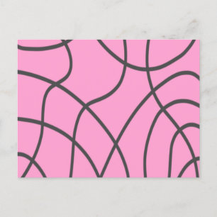 Lines: Grey on Soft pink  Postcard