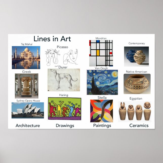 Lines in Art, Art Room  Poster (Front)