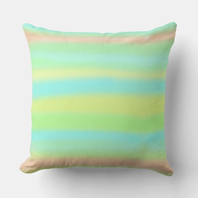 lines light green colours  cushion (Front)