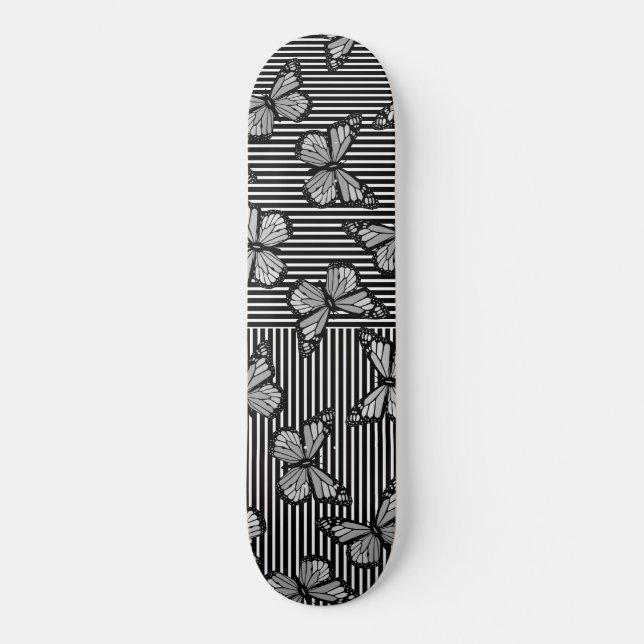 Lines N Butterflies Skateboard (Front)