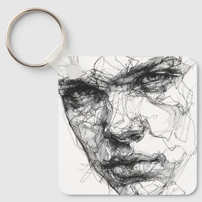 Lines of a Fractured Gaze Key Ring (Front)