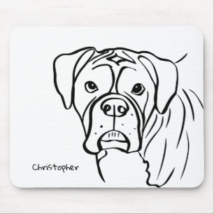 Lines of Loyalty: Your Boxer Companion Mouse Mat