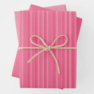 Lines of Shades of Pink Wrapping Paper Sheet