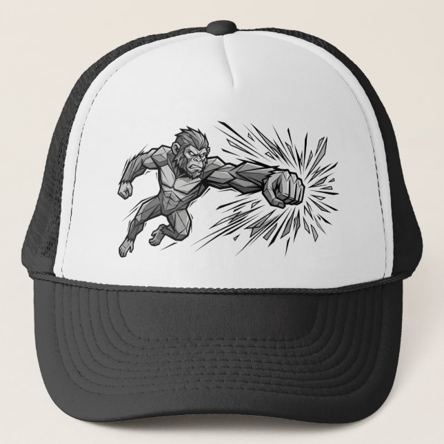 Lines & Shades: Kinetic Ape Punch Trucker Hat (Front)