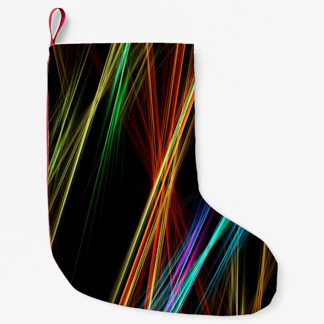 Lines shine background light small christmas stocking (Front)