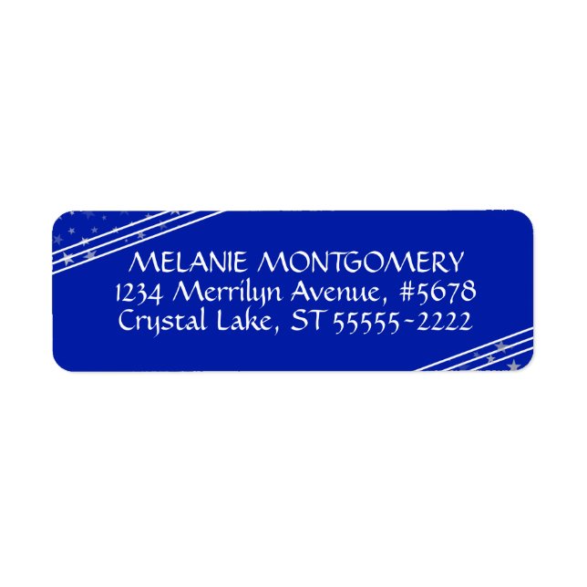 Lines & Stars | Editable Royal Blue (Front)