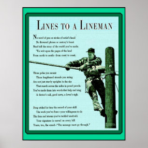 Lines to a Lineman Vintage Ma Bell Poster