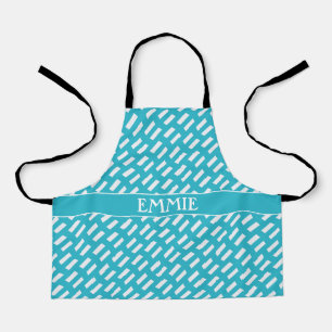 Lines White Navy Minimal Pattern Apron