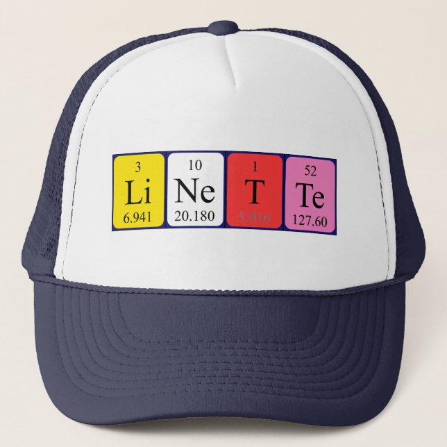 Linette periodic table name hat (Front)