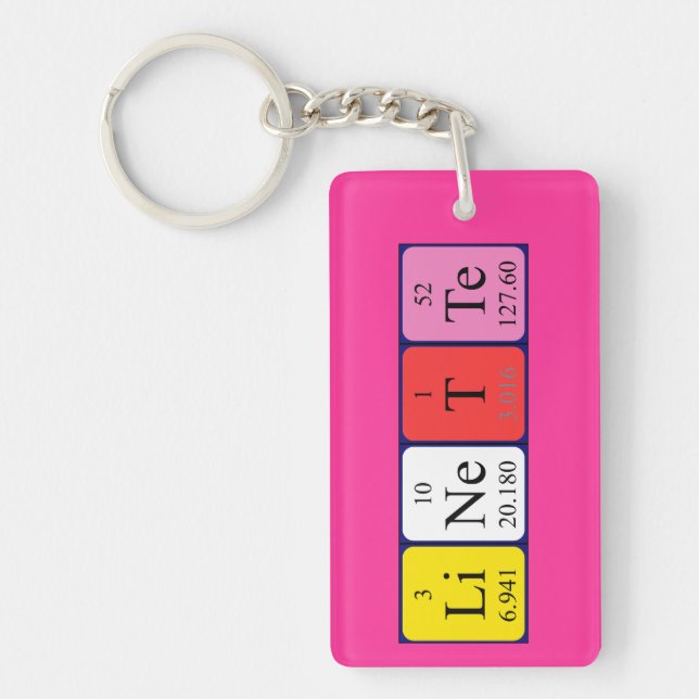 Linette periodic table name keyring (Front)