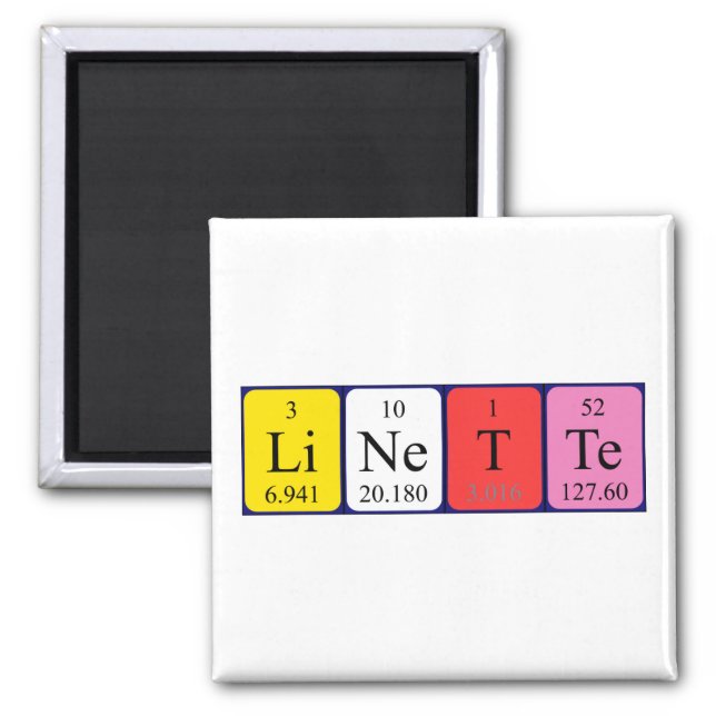 Linette periodic table name magnet (Front)
