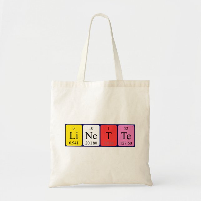 Linette periodic table name tote bag (Front)