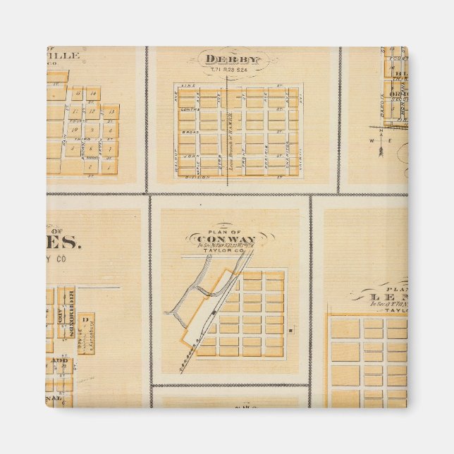 Lineville, Derby, Glidden, Ames, Conway Magnet (Front)