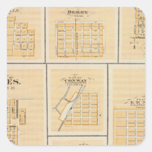 Lineville, Derby, Glidden, Ames, Conway Square Sticker