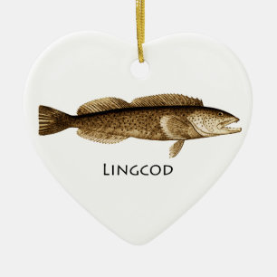 Lingcod Logo Ceramic Tree Decoration