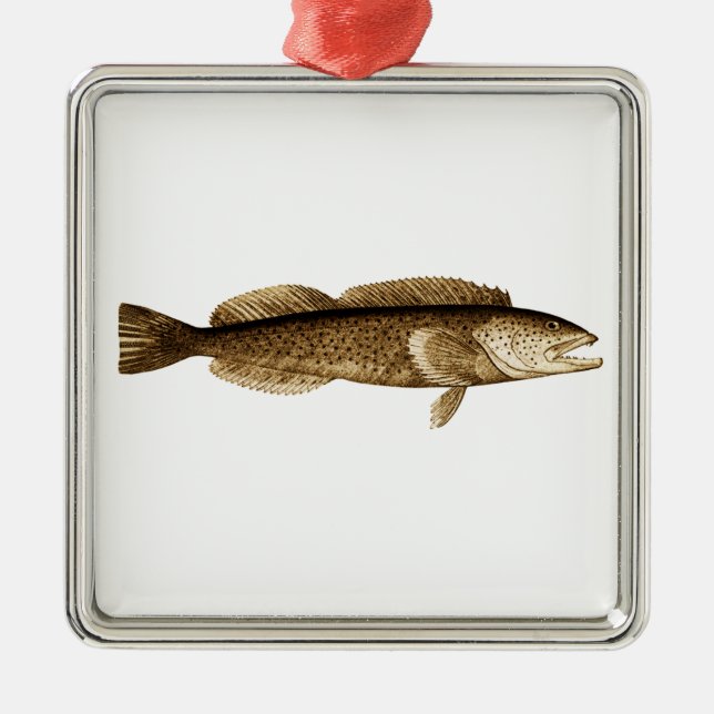 Lingcod Logo Metal Tree Decoration (Front)