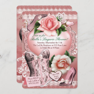 Lingerie and Bachelorette Party Shower Invitations