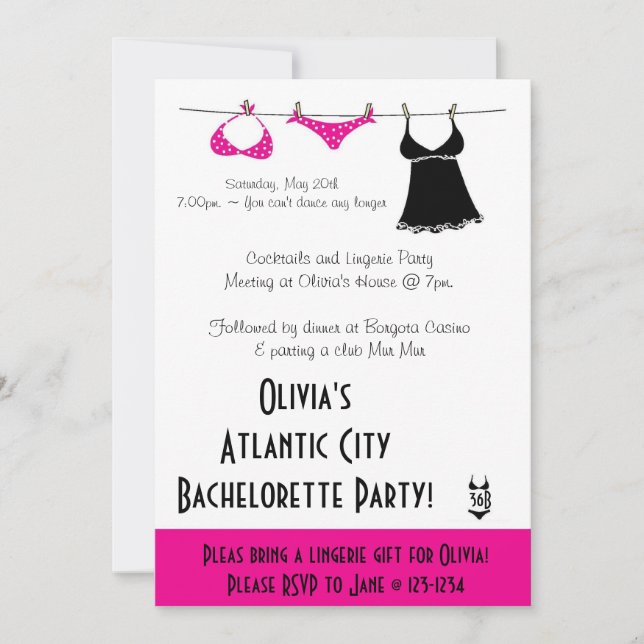 Lingerie Bachelorette Invitation (Front)