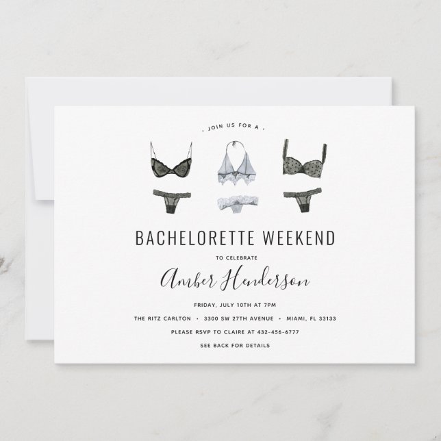 Lingerie Bachelorette Itinerary Invitation (Front)