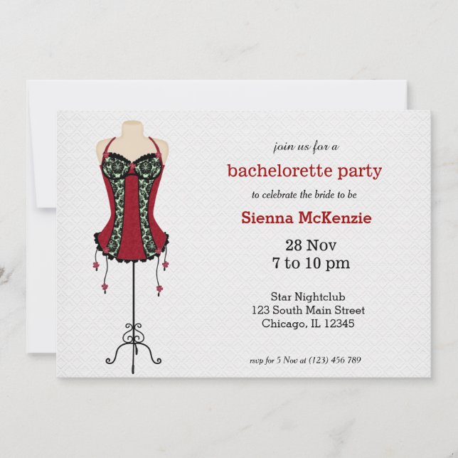 Lingerie Bachelorette Party Invitation (Front)