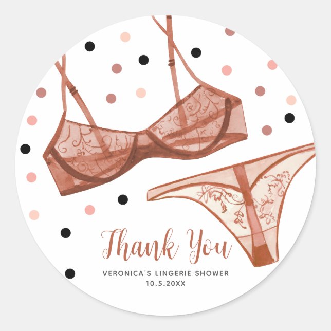 Lingerie Blush Bridal Classic Round Sticker (Front)