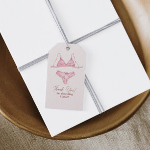 Lingerie Blush Bridal Shower Gift Tags